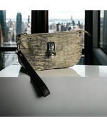 Jennifer Lopez JLO Women Ruched Clutch Wristlet Black Tan Faux Snakeskin... - $38.47 CAD