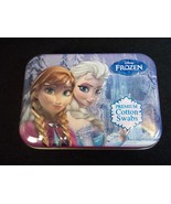 Disney FROZEN Anna &amp; Elsa collectible 3D tin 30 cotton swabs new &amp; seale... - $4.50