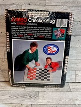 Vintage Jumbo Checker Board Rug With Jumbo Checkers 28x20 New In Packaging - £16.23 GBP