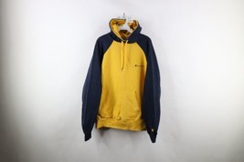 Vintage Champion Mens Size XL Faded Spell Out Color Block Hoodie Sweatshirt - £50.58 GBP