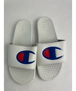 Champion Mens Flip Flops Super Slide Color White Size 10 US Model CPS10247M - $35.99