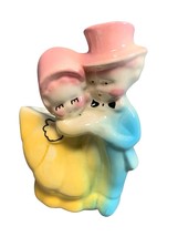 Vintage Ceramic Shawnee Pottery Boy &amp; Girl Dancing Planter Figurine Past... - $15.08