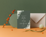Green Wedding Invitation | Sage Green | White Roses | Boho Wedding Invitation |  - $4.24