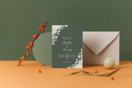 Green Wedding Invitation | Sage Green | White Roses | Boho Wedding Invit... - £3.68 GBP