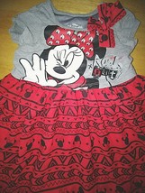 Disney &quot;Minni&quot; Toddler Girl&#39;s Ss Knit TOP/SHEER Full Skirt DRESS-2T-WORN 1-CUTE - £7.18 GBP