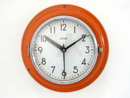 Orologio da parete arancione vintage navigazione marittima cittadino nav... - $156.64