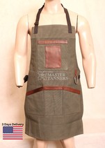 Canvas Tool Work Shop Apron Heavy Duty Woodworking Pockets Apron for Men Women - £33.79 GBP