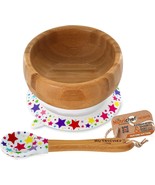 NutriChef Bamboo Baby Feeding Bowl - Wooden Infant Toddler Dish and Spoo... - £19.83 GBP