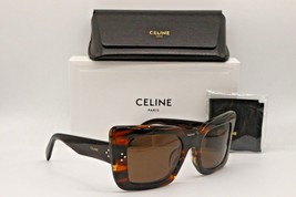 New Celine Cl 40156U 56E Oversized HAVANA/BROWN Lens Authentic Sunglasses 54-22 - £193.87 GBP