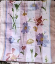 Womens Floral Polyester Semi Sheer Long Scarf Pink Multi Spring Neck 59 x 13 - £7.90 GBP