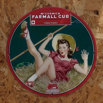 Vintage McCormick Farmall Cub Tractors Porcelain Gas &amp; Oil Pump Sign - $125.00