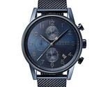 Hugo Boss Herrenuhr HB 1513538, Quarz-Edelstahl, blaues Zifferblatt, 44 mm - £100.05 GBP