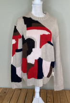 NN07 no nationality NWOT women’s Italian yarn Patterned sweater Size L Beige F2 - £55.03 GBP