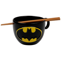 DC Batman Bat Symbol Ramen Bowl with Chopsticks Multi-Color - £25.78 GBP