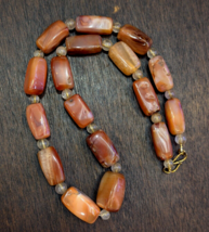 Antique African Carnelian Agate and Himalayan Quartz beads Necklace AGT-2 - $1,398.90 MXN