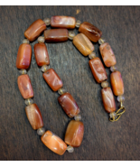 Antique African Carnelian Agate and Himalayan Quartz beads Necklace AGT-2 - $1,391.74 MXN