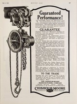 1926 Print Ad Chisholm-Moore Hoists &amp; Trolleys for Garages NY,Chicago,Pi... - £18.14 GBP