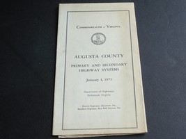 January 1, 1971- Augusta County, Virginia, Primary and Secondary Highway... - £12.57 GBP