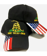 Gadsden Don&#39;T Tread On Me Usa 2Nd Amendment Nra Embroidered Black Cap Hat - £20.45 GBP