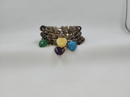 Lucien Piccard 3-Row Smokey Quartz Bracelet with Charms - $17.95