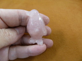 (Y-PEN-559) little pink PENGUIN gemstone Ice BIRD gem figurine carving p... - £10.95 GBP