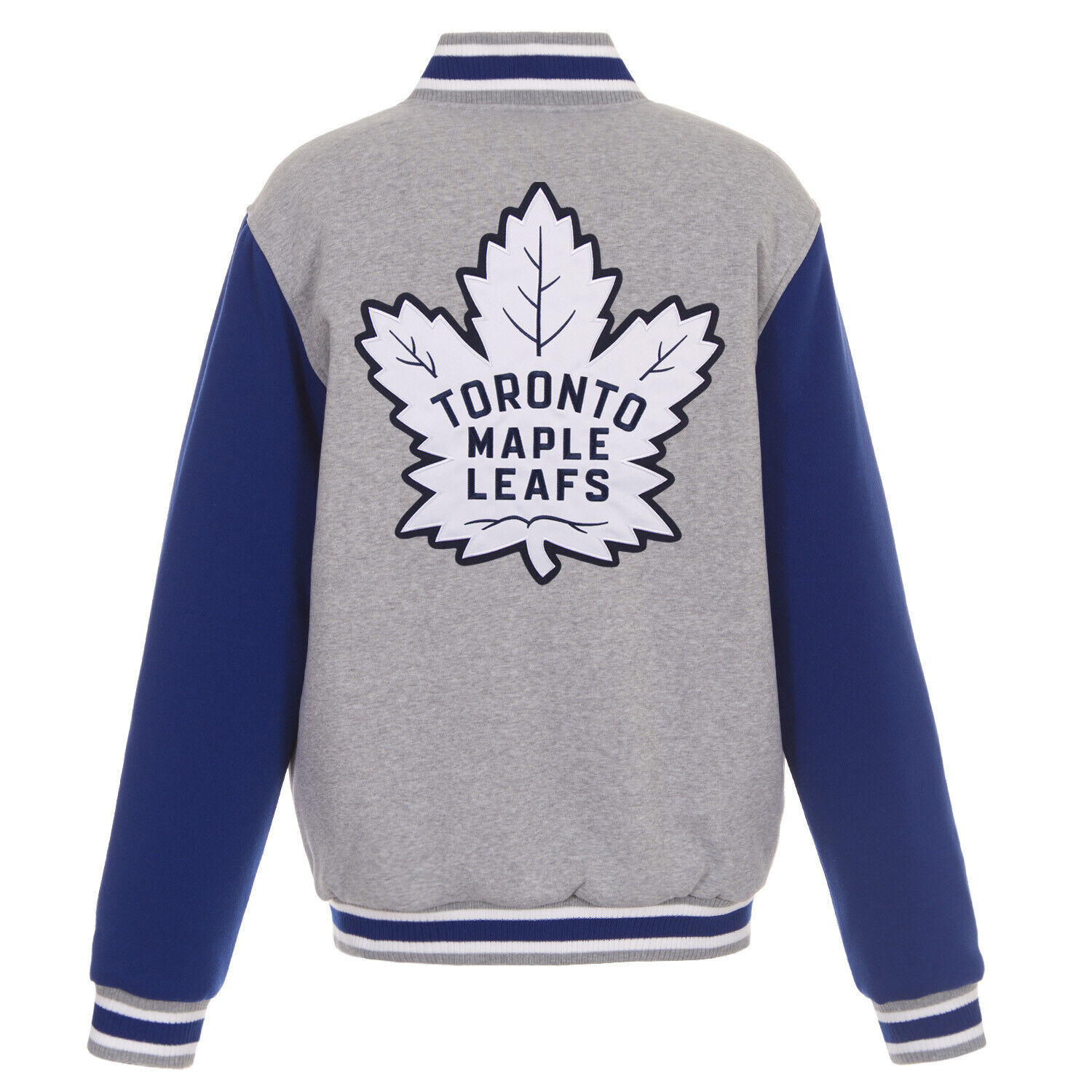 Primary image for NHL Toronto Maple Leafs Reversible Full Snap Fleece Jacket Embroidered Logos JHD