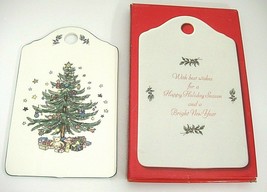 Nikko Happy Holidays Christmas Tree Cheese Snack Board Gift 2 Sided w Box - £9.61 GBP
