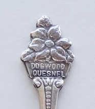 Collector Souvenir Spoon Canada BC Quesnel Dogwood Flower Embossed Emblem - £8.02 GBP