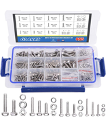 665pcs M3 M4 M5 M6 Stainless Steel Hex Screws Bolts Nuts Washers Assortm... - $24.09