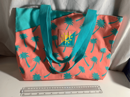 Coconut Grove Beach Tote Bag-18x12”Pink/Blue 2 Pocket 80s 90s Beach EUC - £14.97 GBP