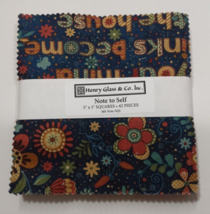 Henry Glass &amp; Co Quilt Fabric PACK 42 5&quot; Squares “Note to Self” - £9.12 GBP