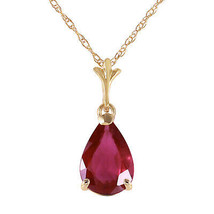 1.75 Carat 14K Solid Yellow Gold Natural Ruby Necklace 14&quot;-18&quot; Length Chain - £275.50 GBP
