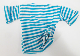 Vtg Mattel HOT LOOKS Doll Clothing Teal &amp; White Striped Shirt FROM Chels... - £6.39 GBP