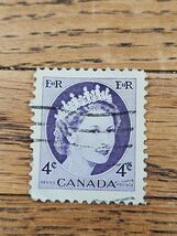 Canada Stamp Queen Elizabeth II 4c Used Wave Cancel 340 - $2.38 CAD