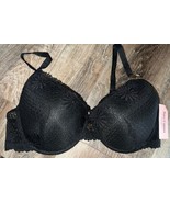 Juicy Couture ~ Women&#39;s Push Up Bra Black Padded Underwire Nylon Lace ~ 40D - $34.23 CAD