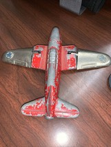 Vintage Hubley Kiddie Toy Red Military Airplane Model 430 Flapping Wings - $16.83