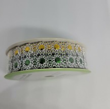 Floral Garden Colorful Diamond Mesh Ribbon, 3 yards, 3/4&quot;x9&#39;. Green and Yellow - £9.19 GBP