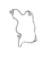 Avon Silvertone Heart in Heart Bracelet 8.5&quot; Long Delicate Dainty Chain - £11.93 GBP