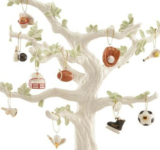 Lenox Dreaming of Sports 10 PC. Mini Ornaments Plus 12"H Tree Display St... - $198.90