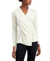 MSRP $80 Alfani Wrap-Style Top Natural Size XS - £12.06 GBP