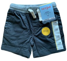 Boys Chino Shorts Toddler Baby 12M Charcoal Black New With Tags Cat &amp; Jack - £7.37 GBP