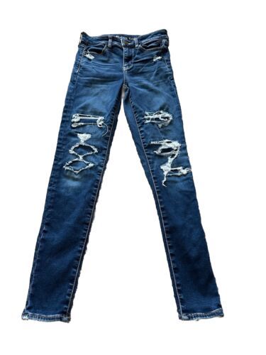 American Eagle Distressed High Rise Jeggings Women&#39;s Size 2 Next Level S... - $12.19