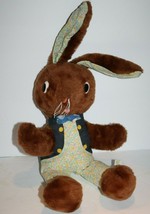 Well Made Toy Easter Bunny Rabbit 16&quot; Happiness Aid Cloth Plush Fabric Haiti Vtg - £58.00 GBP