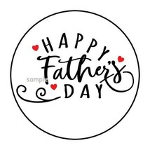 30 Happy Father&#39;s Day Envelope Seals Labels Stickers 1.5&quot; Round Gifts Hearts - £5.98 GBP
