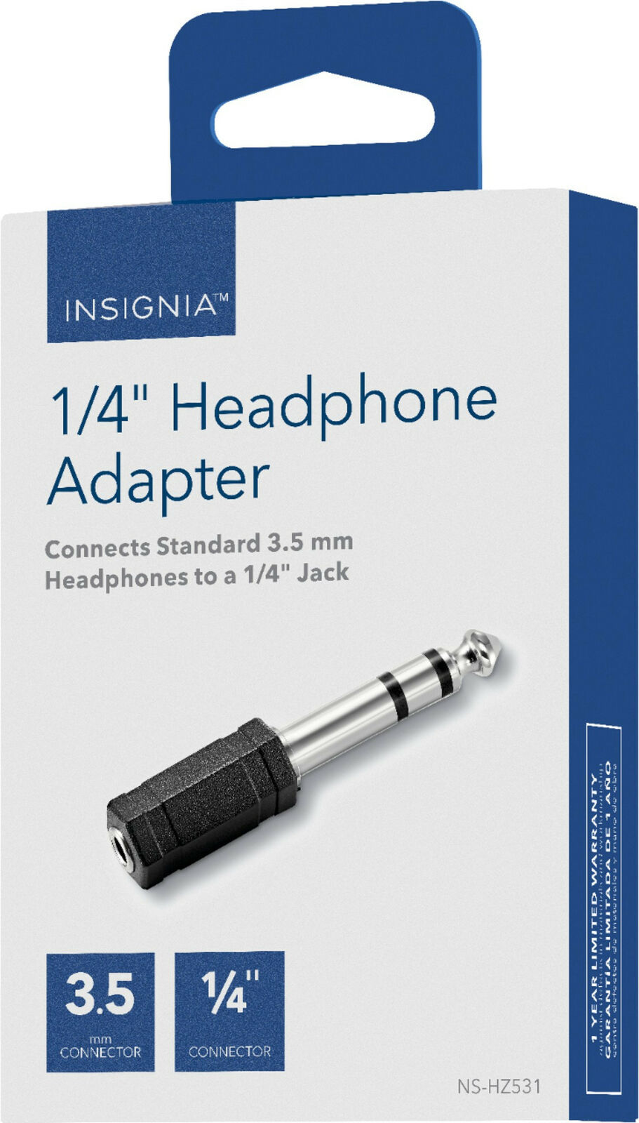 NEW Insignia NS-HZ531 3.5mm Female to 1/4" in Male Headphone Audio Adapter - $7.01
