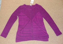 Womens Sweater Dana Buchman Purple Marled Knit Long Sleeve Round Neck Top-size L - £15.78 GBP