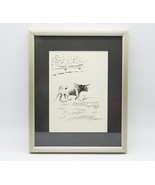 Bullfighting Pen &amp; Ink Drawing Signed By Angel Zapata Valencia Spain Fra... - £97.77 GBP