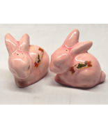 Vintage Pink Bunnies Salt &amp; Pepper Shaker Set - Farmhouse Country Rustic... - $21.10