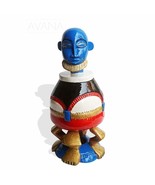 West African Senufo Peau or Bowl Hand Carved Hand Painted Blue Vintage R... - $303.84 CAD
