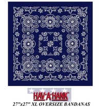 Hav-A-Hank XL BIG OVER SIZE BLUE PAISLEY 27&quot; BANDANA Head Wrap Face Mask... - £6.38 GBP